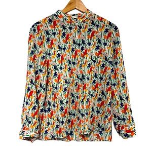 Alice + Olivia Eloise stretch silk printed Blouse - size medium